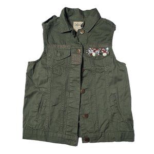 Juniors Dolled Up Jeweled Green Vest